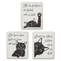Magnet 3-pack kattmotiv