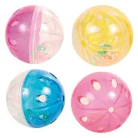 Boll med bjällra kattleksak 4-pack