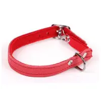 Katthalsband mjukt läder, röd