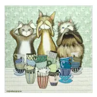 Disktrasa med kattmotiv Fikakatt