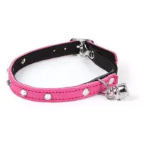 Katthalsband med dekorsten rosa