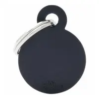 Id-bricka cirkel svart med gravyr