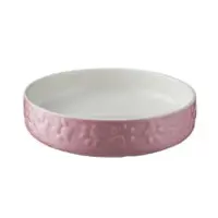 Kattmatskål keramik låg kant rosa