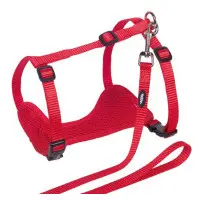 Kattsele med koppel Mesh Röd L-XL