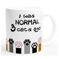 Mugg kattmotiv: I was normal 3 cats ago