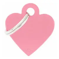 Id-bricka hjärta rosa med gravyr