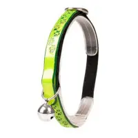 Katthalsband reflex med tassar Neongul