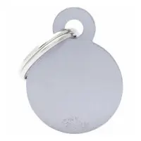 Id-bricka cirkel grå med gravyr