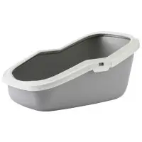 Kattlåda grå med vit sprättkant