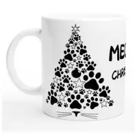 Mugg Meowy Christmas! svart-vit