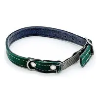 Katthalsband mjukt läder, grön