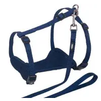 Kattsele med koppel Mesh Blå S-M