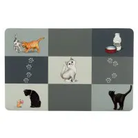 Underlägg kattmatskål Lapptäcksmönstrat