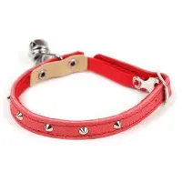 Katthalsband rött med nitar