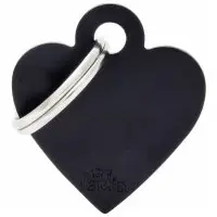 Id-bricka hjärta svart med gravyr