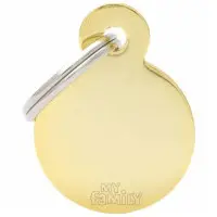 Id-bricka cirkel blank guld med gravyr