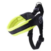 Kattsele Tre Ponti Justerbar mesh Neongul Strl 1,5