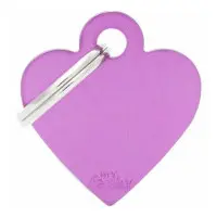 Id-bricka lila hjärta med gravyr