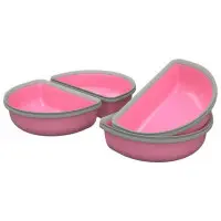 Surefeed delad skål rosa, 4 st