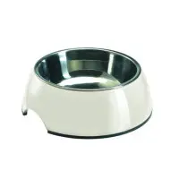 Kattmatskål 2 i 1 Vit