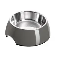 Kattmatskål 2 i 1 Mörkgrå