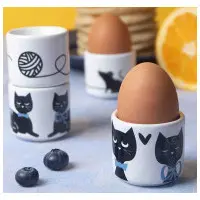 Äggkoppar kattmotiv 4 st