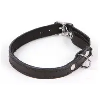 Katthalsband mjukt läder, svart