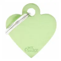 Id-bricka grönt hjärta med gravyr