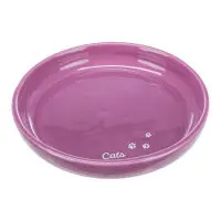 Kattmatskål keramik XL låg kant Lila