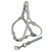 Kattsele med koppel step-in grå