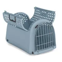 Transportbur open gråblå