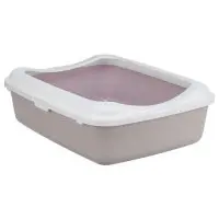 Kattlåda classic litter tray, gammelrosa med vit sprättkant