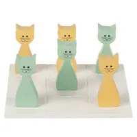 Träspel 3 katter i rad, på spelbräde