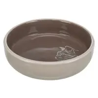 Kattmatskål keramik med låg kant Beige
