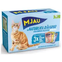 Mjau mix gele kött- och fisksmaker 12 x 85 gram