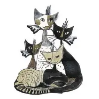 Magnet MDF kattgrupp sepia - Rosina Wachtmeister