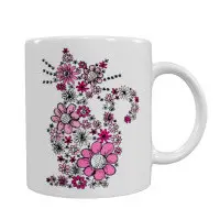 Mugg Blommiga Katten