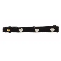 Katthalsband Diamond hearts black