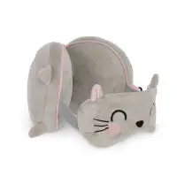 Resekudde katt med sovmask