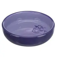 Kattmatskål keramik med låg kant Lila