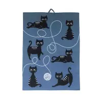 Kökshandduk Kattfamiljen kattmotiv