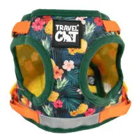 Travelcat kattsele med koppel Blommig - Small
