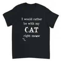 Supercat T shirt med tryck Right Meow Svart - Small