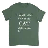 Supercat T shirt med tryck Right Meow Grön - Small