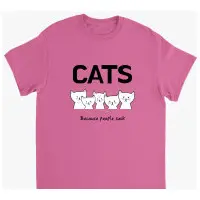 Supercat T shirt med tryck CATS Rosa - Small