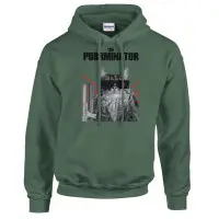 Supercat Hoodie med tryck Purrminator grön - 3XL