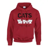 Supercat Hoodie med tryck, CATS röd - XXL