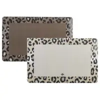 Matskålsunderlägg Leopard, med bård - Ljus Leo