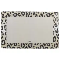 Matskålsunderlägg Leopard, med bård - Ljus Leo