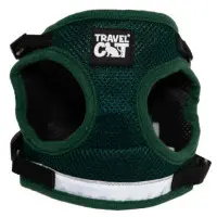 Travelcat kattsele med koppel Mörkgrön - Medium
